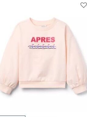 Janie and Jack Peach Sweatshirt AND pant apres ski set light pink